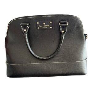 Kate spade Wellessley Black Leather Purse Satchel Bag Women Cross Body